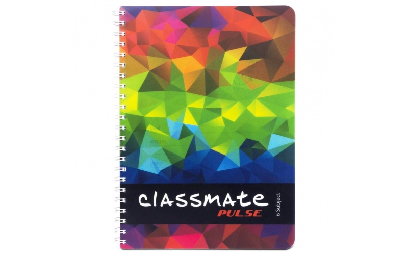 Classmate Pulse 6 Subject Spiral Binding Notebook - A4 - Single Line - Soft Cover 300pgs