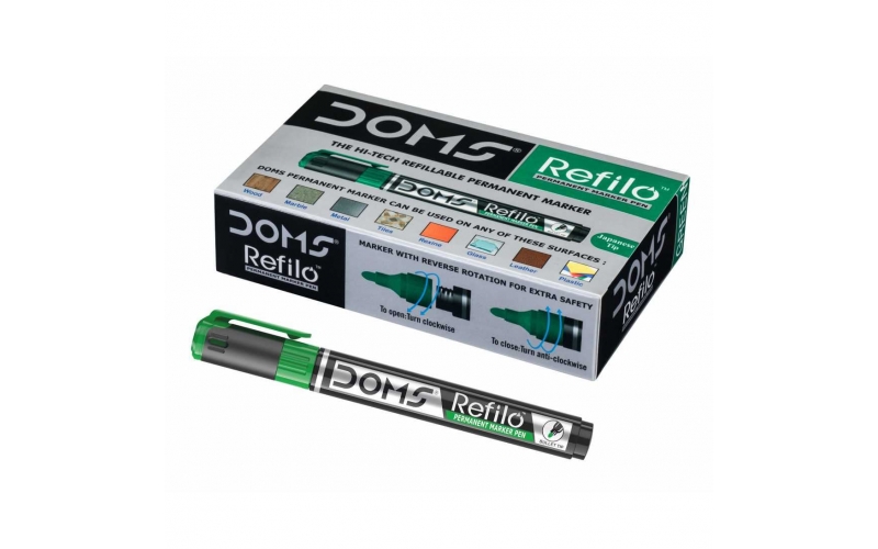 Doms Permanent Marker Green | Refillable