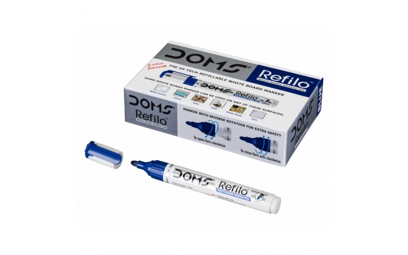 Doms White Board Marker Blue | Refillable