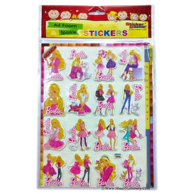 Barbie Foam Holographic Sparkling Sticker - MBR-47 | A4 Size
