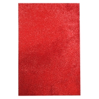 Glitter Foam Sheet Red Color for Art & Craft| A4, Non-Adhesive