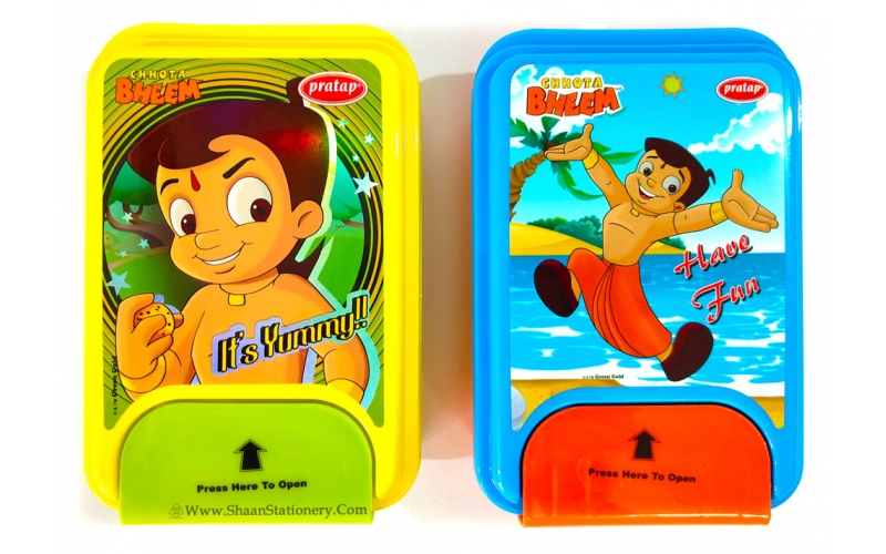 Chhota Bheem Lunch Box with Small Container, Spoon and Fork - 1001
