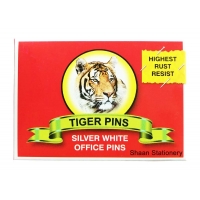 Tiger Silver White Office Pin